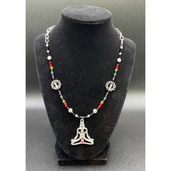 Chakra Lotus Necklace Crystals & Metal Beads by Neanie-Bot - Free Shipping - Picture 1 of 7